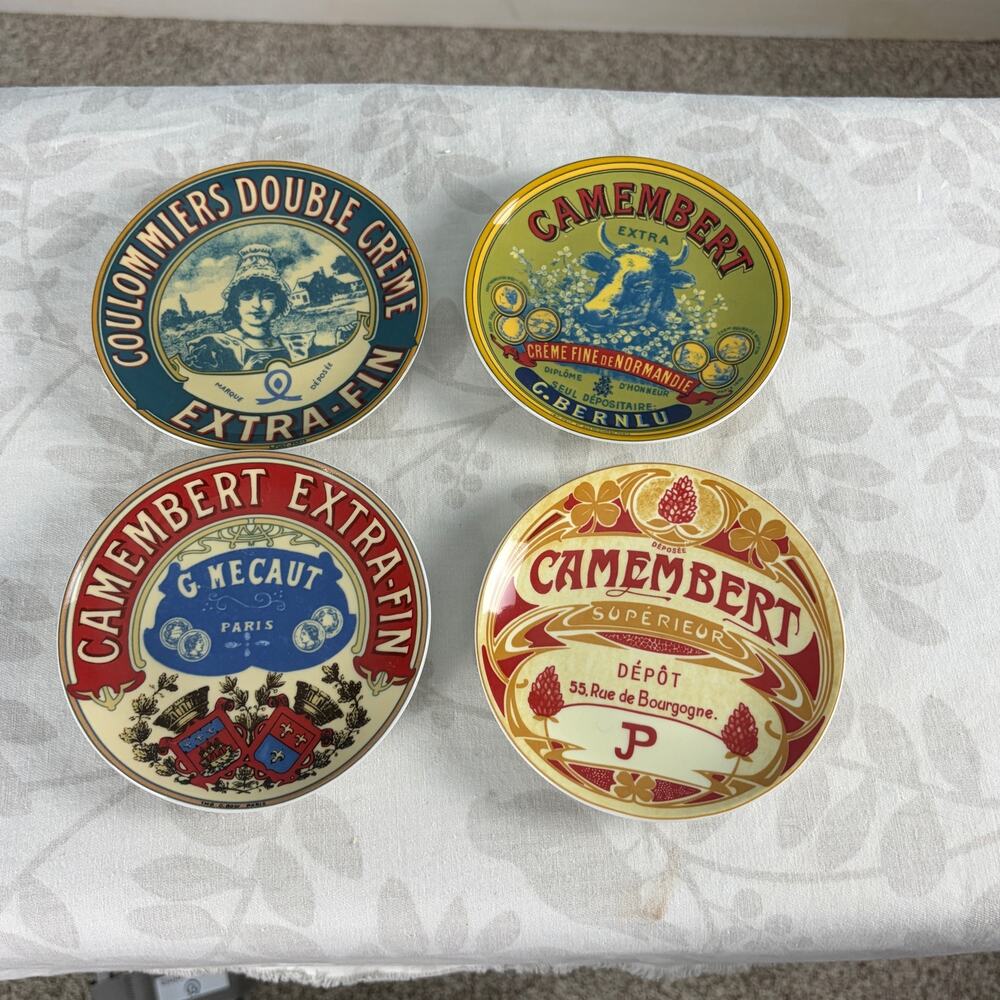 BIA Cordon Bleu 5" French Charcuterie app plates Set of 4 Camembert